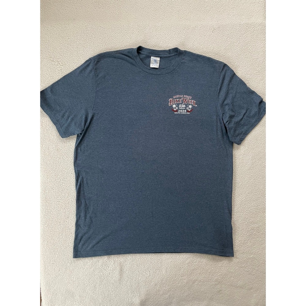 Port & Company Mens Extra Large T-Shirt Blue Myrtle Beach Bike Week 85th 2024